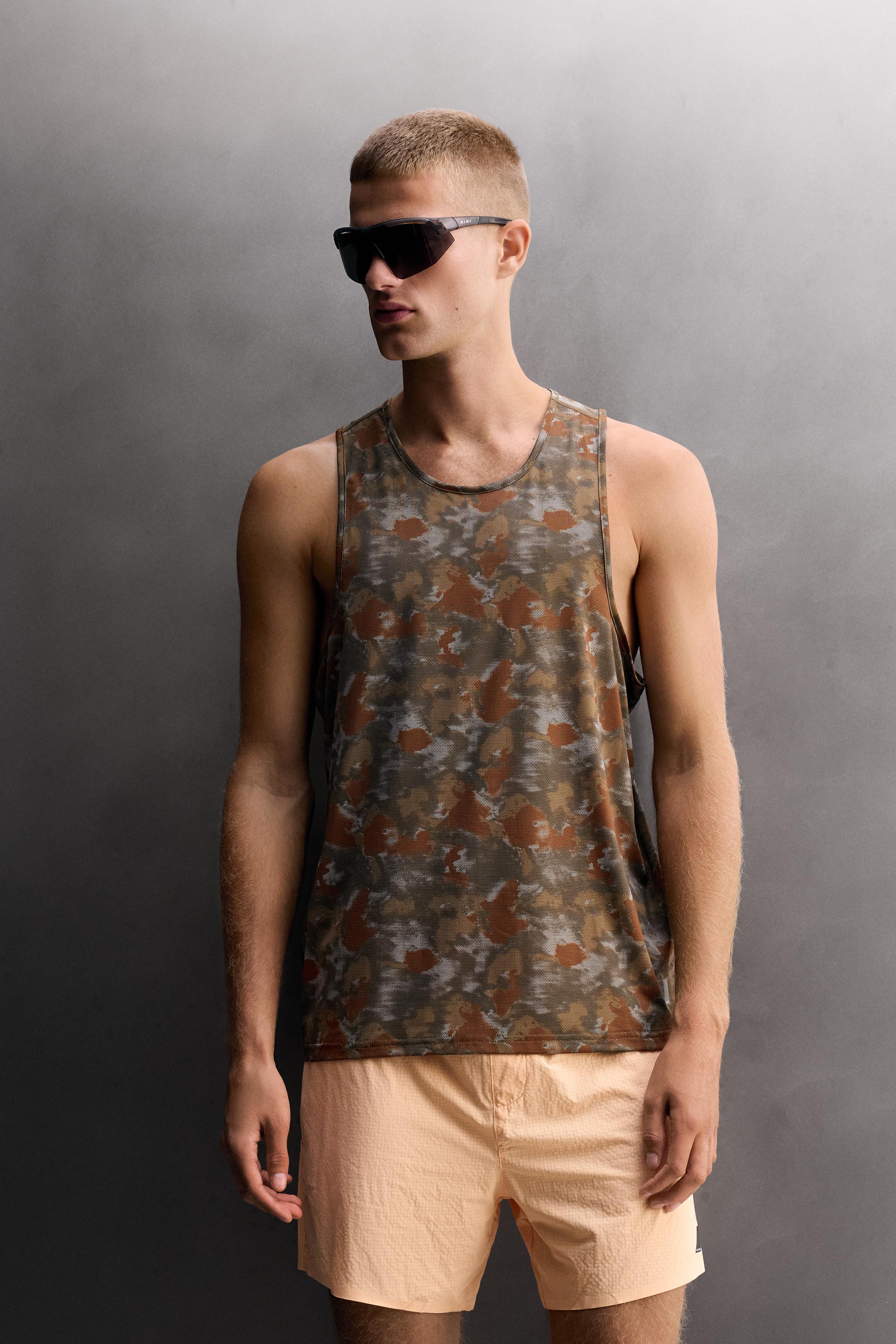 Мужские топы Zara ABSTRACT PRINT RUNNING TANK TOP — фото 2