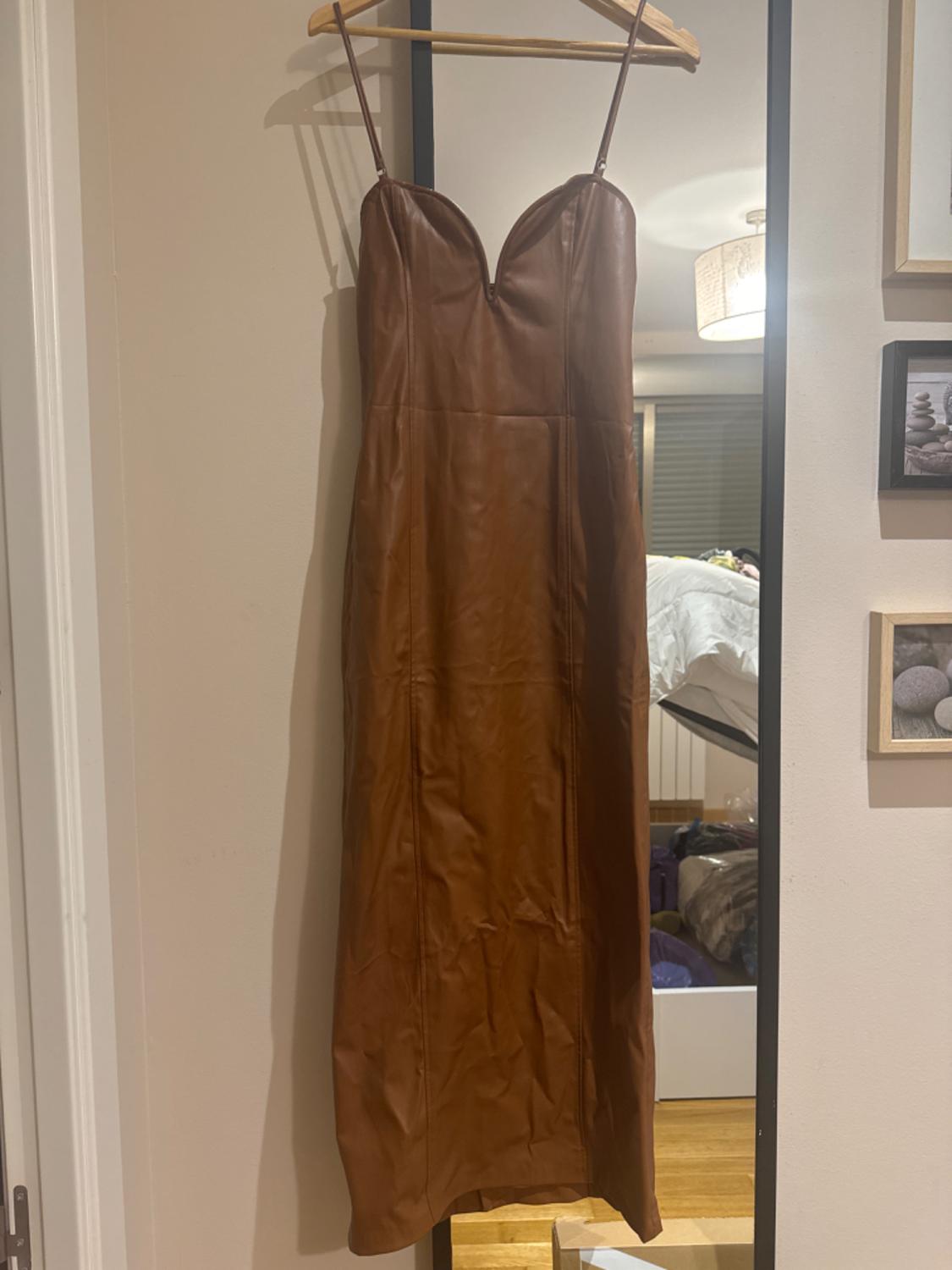 FAUX LEATHER DRESS