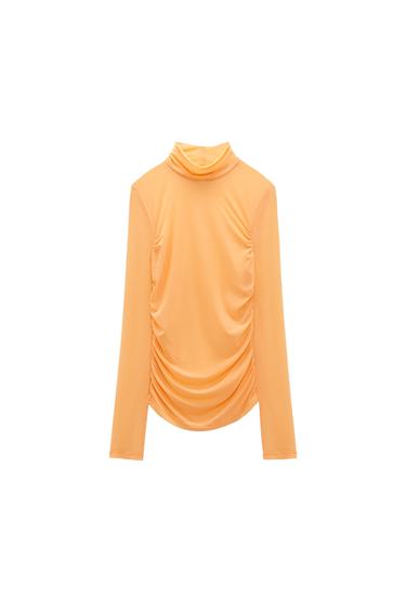 DRAPED TULLE TOP