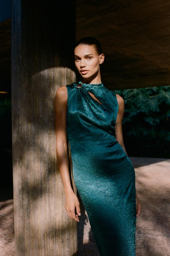 Vestido Comprido Vestidos Plissados Zara Vestidos Plissados De