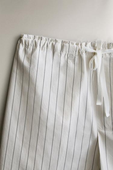 STRIPED SHORTS - Ecru by Zara - Image 1