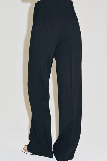 PANTALON TAILLE HAUTE AVEC LAINE ZW COLLECTION - Bleu marine foncé de Zara - Image 2