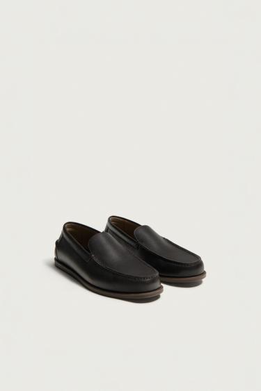 LEATHER LOAFERS - Chocolate by Zara
