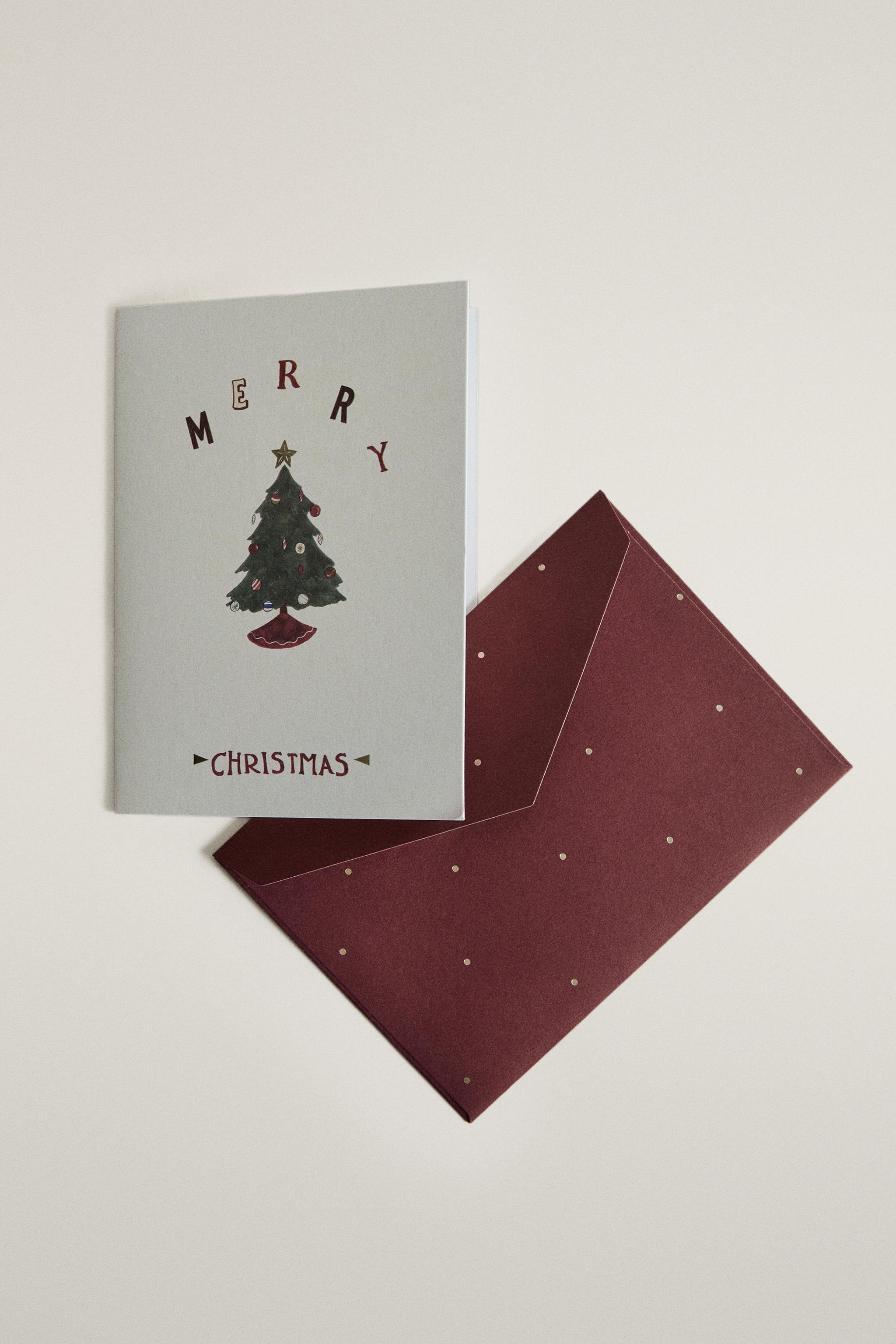 KIDS' CHRISTMAS POSTCARD AND ENVELOPE SET (SET OF 6)