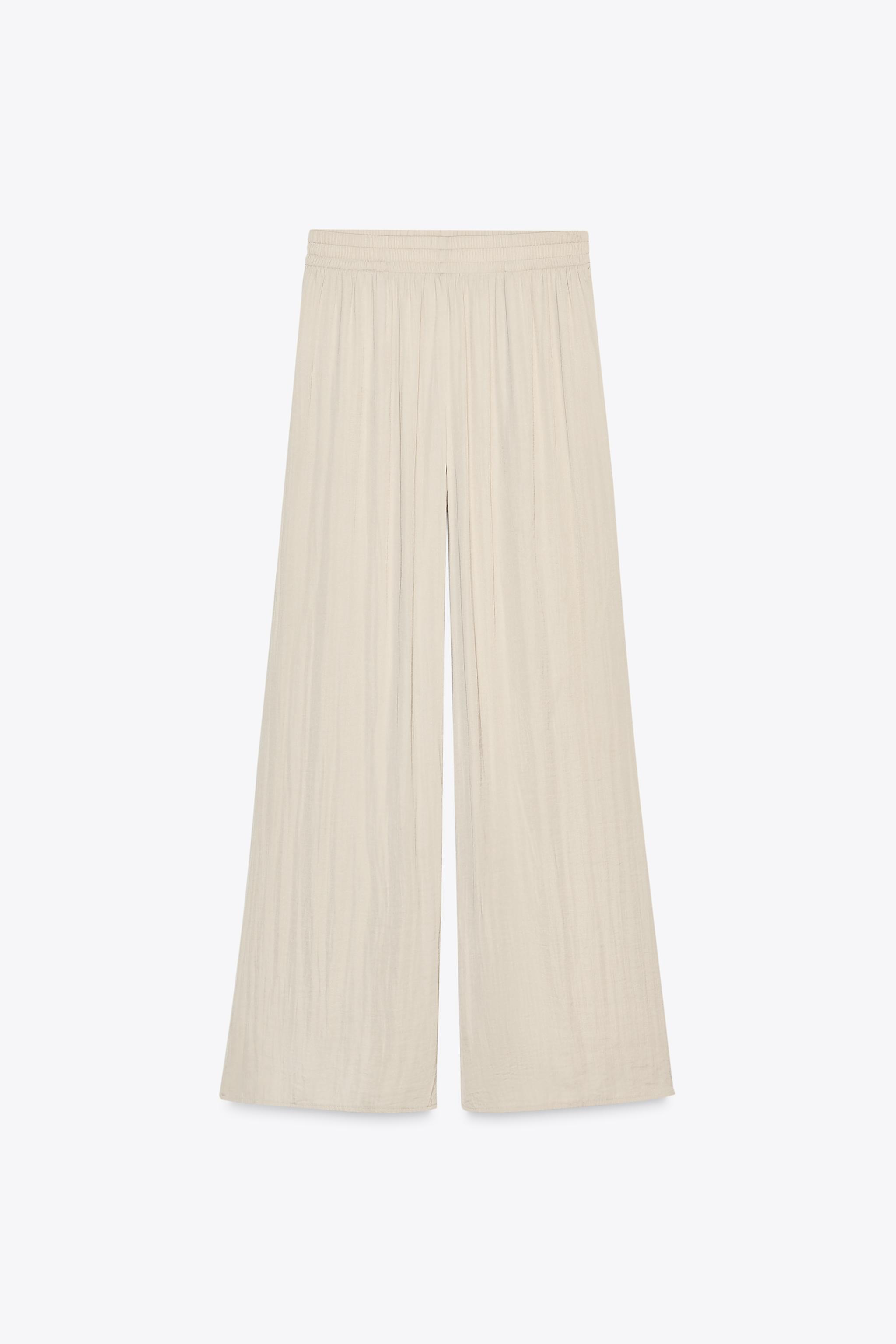 ZARA ワイドフルイドパンツ 8372/349 ワイドフルイドパンツ - カーキ | ZARA Japan / 日本