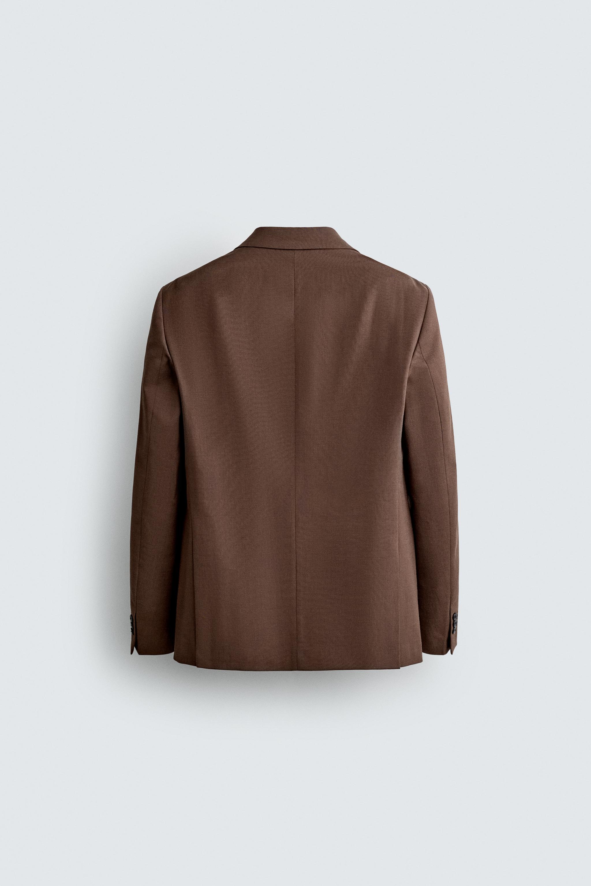 レギュラーフィット スーツブレザー - ブラウン | ZARA Japan / 日本