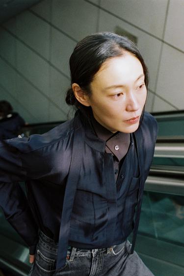 CAMISA FLUIDA OVERSIZE ZW COLLECTION - Gris antracita de Zara