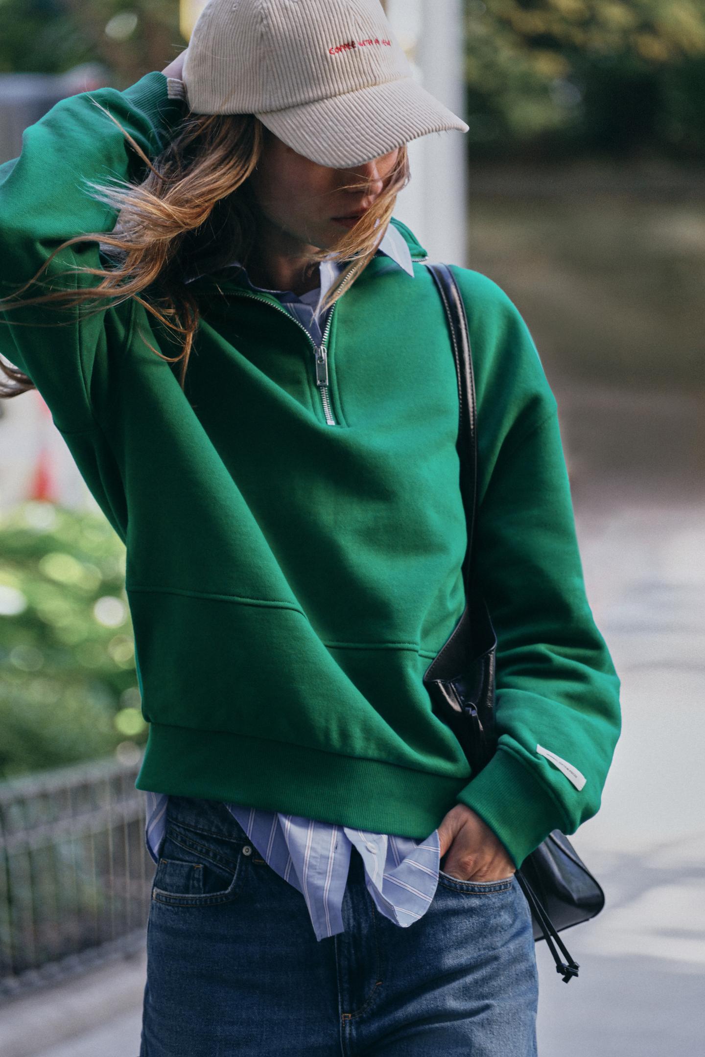 Женская толстовка Zara Label, цвет: Зелёный — фото 3