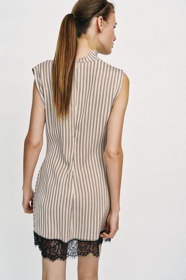 MINI STRIPED LACE DRESS - Pink by Zara - Image 4