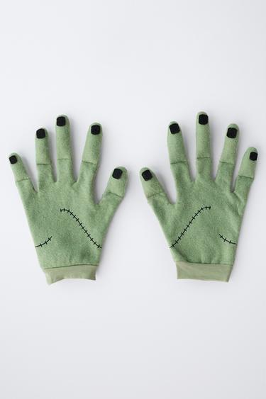 FRANKENSTEIN FANCY DRESS GLOVES - Green by Zara - Image 3
