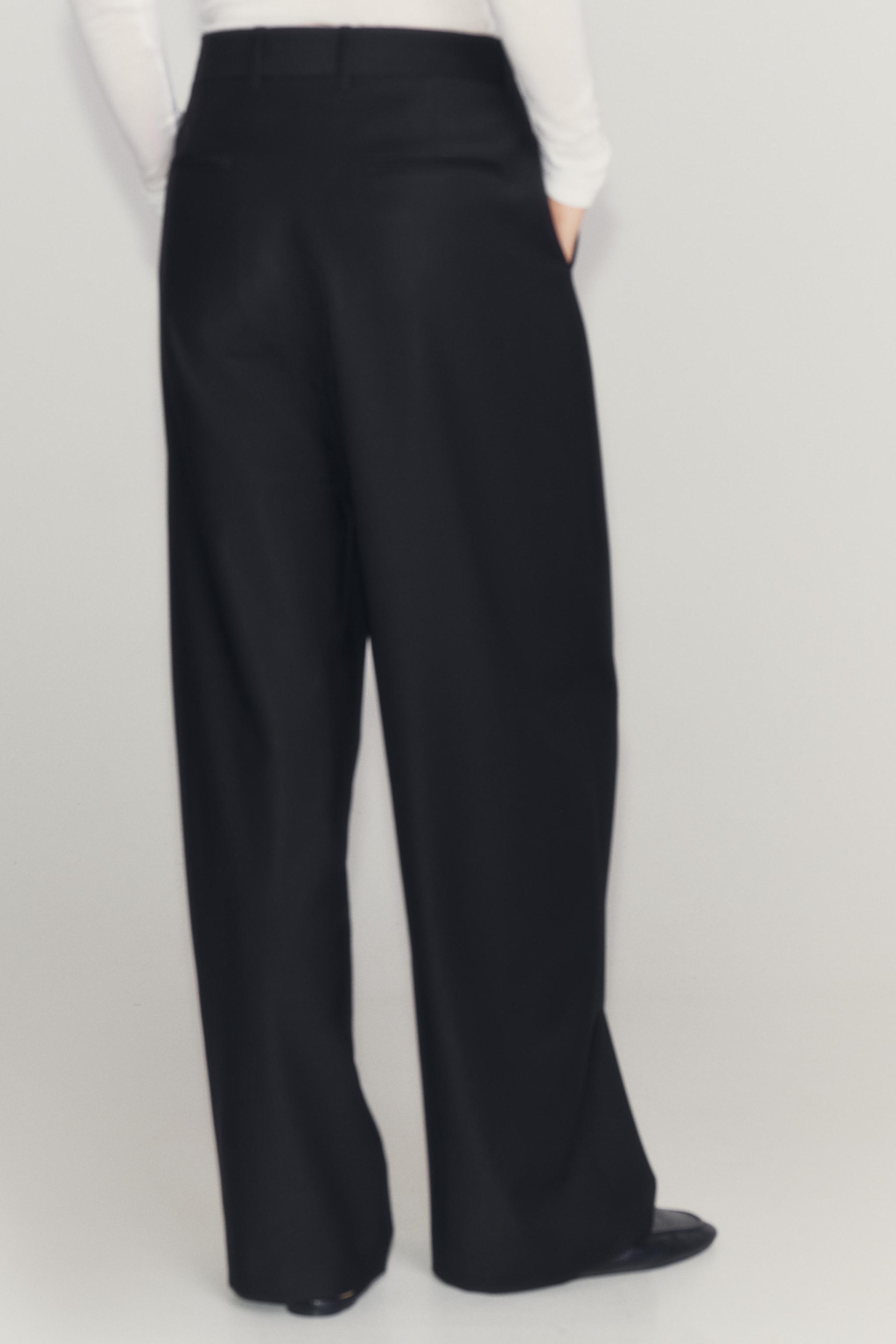 Женские брюки Zara ZW COLLECTION WIDE-LEG WOOL-BLEND PANTS — фото 4