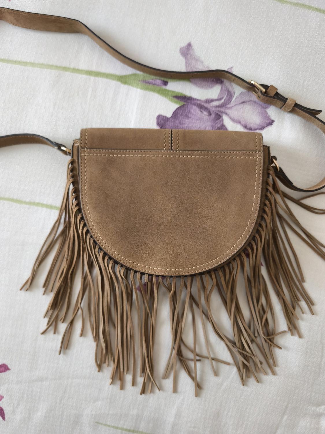 SPLIT SUEDE CROSSBODY BAG WITH FRINGING - Image 4