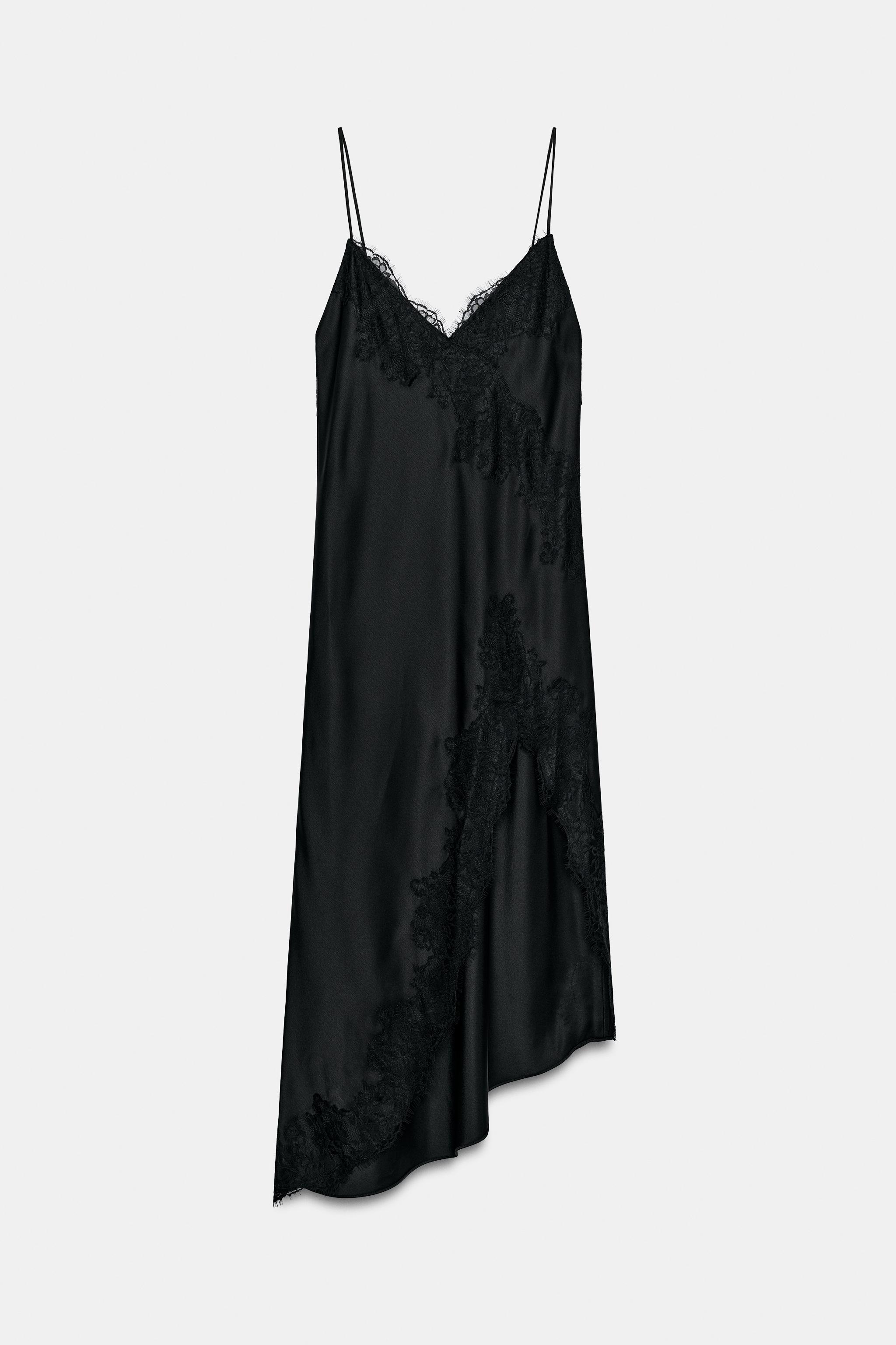 ZW COLLECTION SATIN LACE DRESS - Dusty pink | ZARA United States