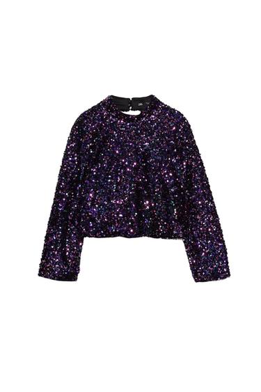 CROPPED SEQUIN TOP
