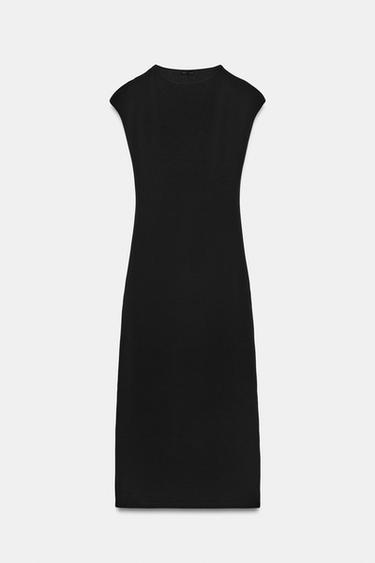 ROBE MI-LONGUE STRETCH - Noir de Zara - Image 4