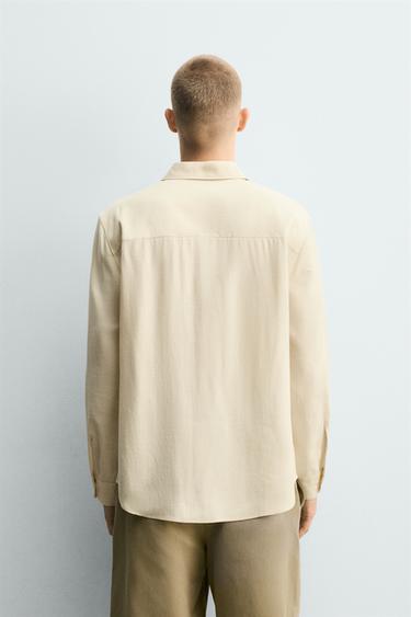FLOWING VISCOSE SHIRT - Beige marl by Zara - Image 2