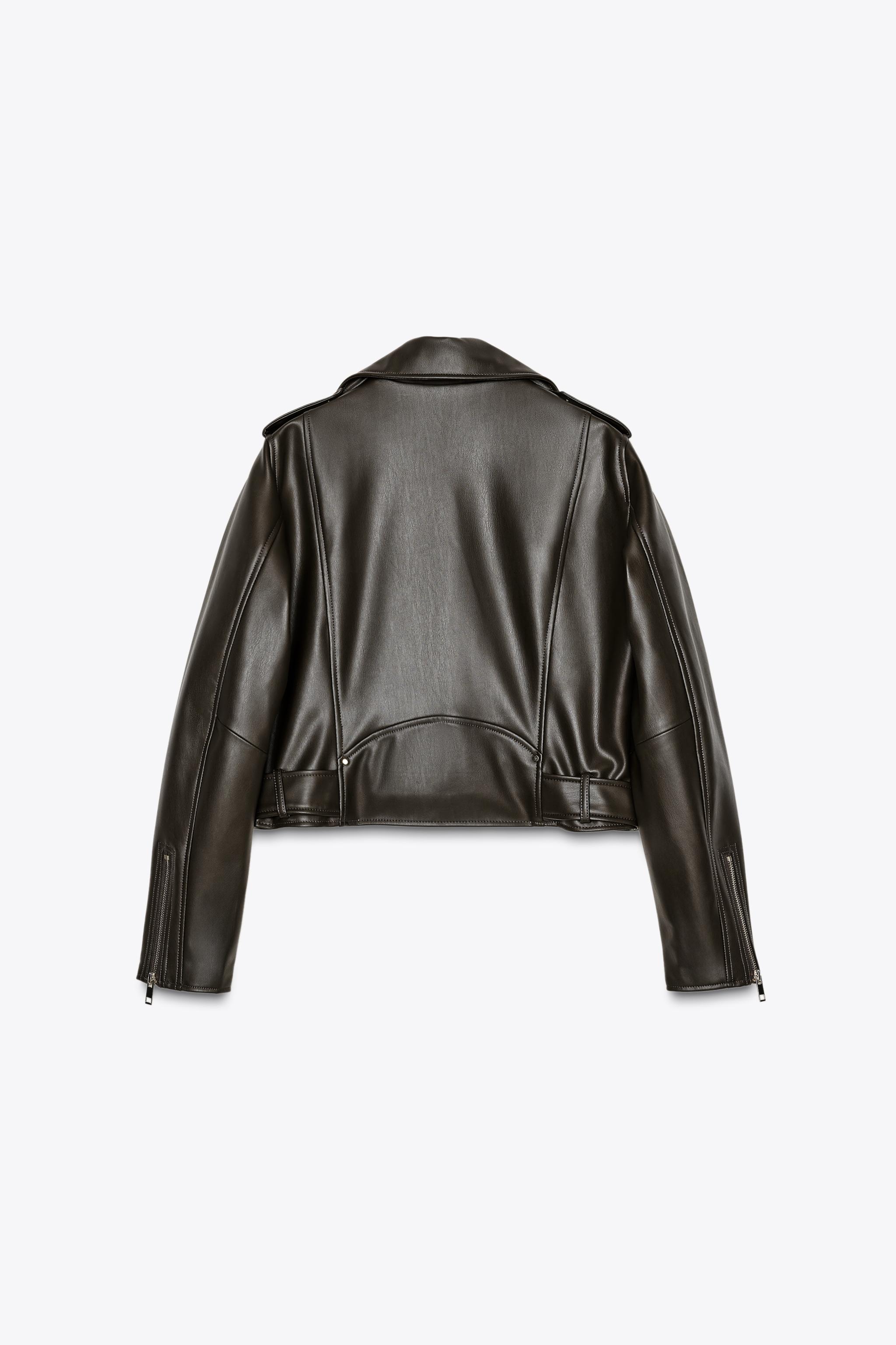 エリカ Women's Leather biker jacket with rib panels | Black | Diesel