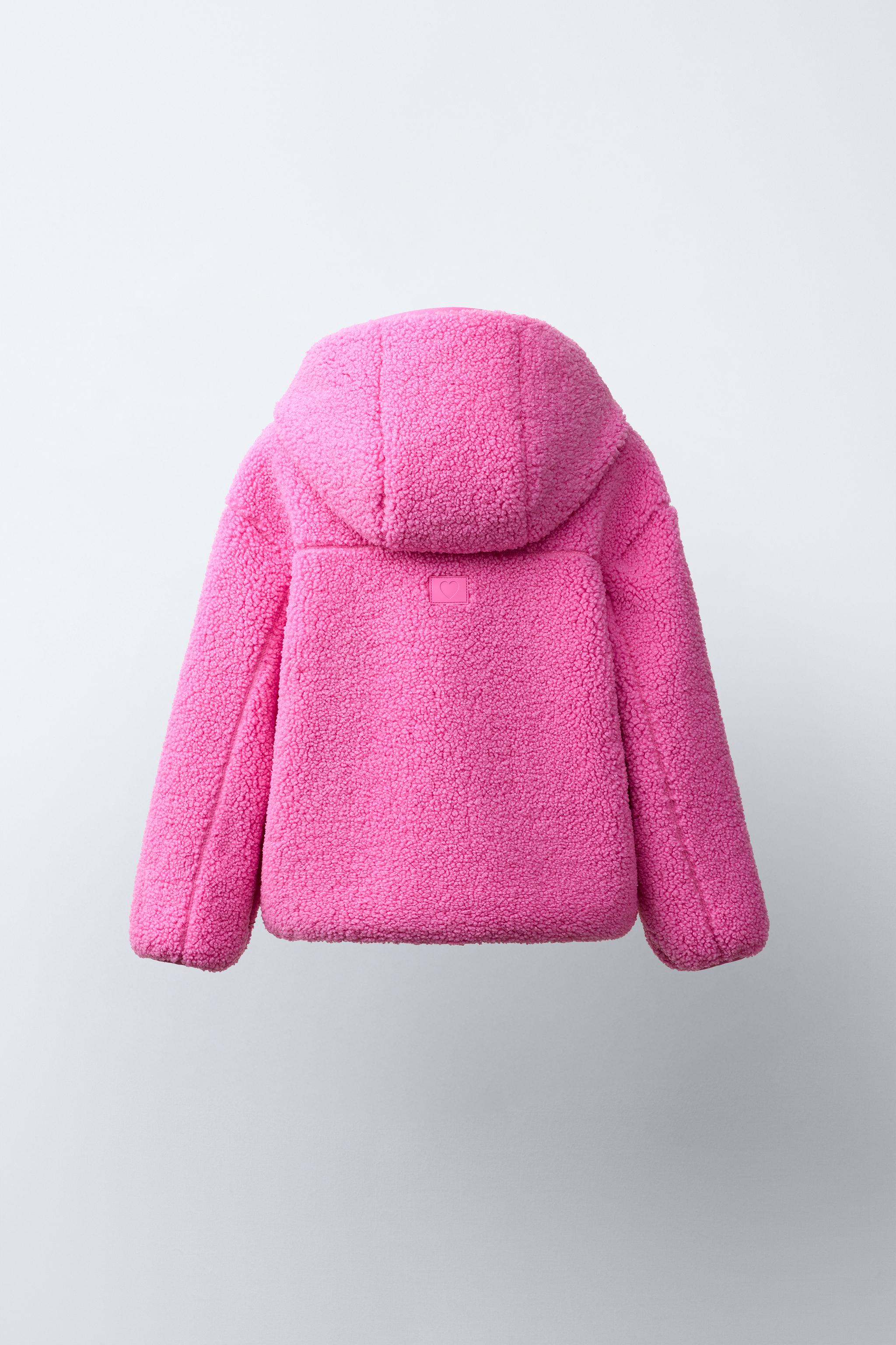 フーデッド フェイクシープスキンジャケット - フクシア | ZARA Japan