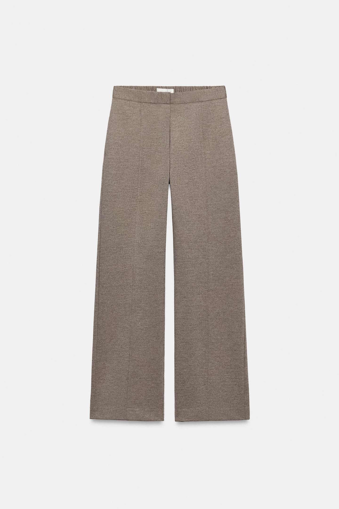 Женские брюки Zara Soft Straight-Leg, цвет: Светлый коричневый — фото 5