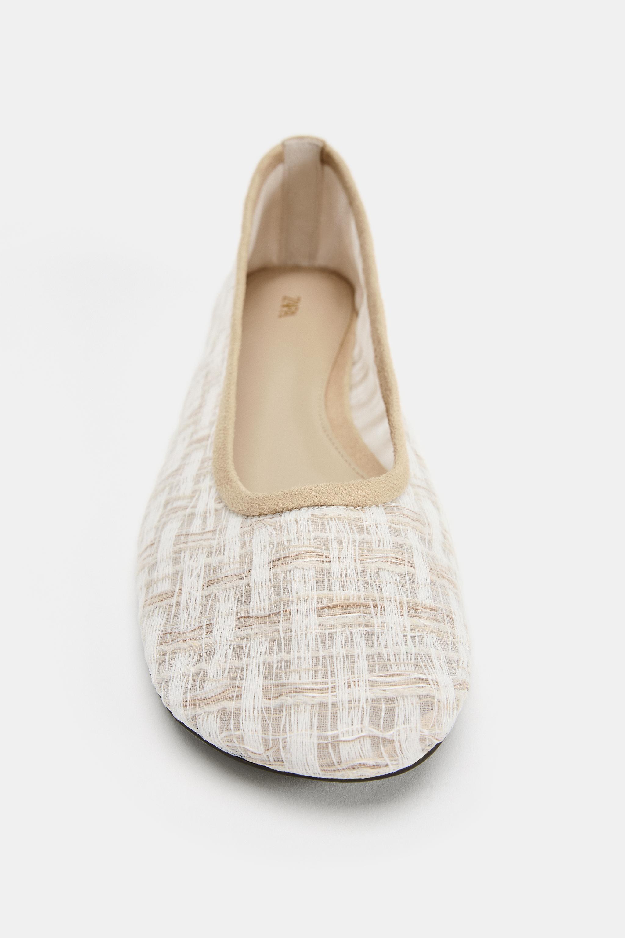 TEXTURED FABRIC BALLERINA FLATS