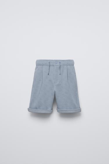 PLAIN COMFORT BERMUDA SHORTS - Blue marl by Zara - Image 0