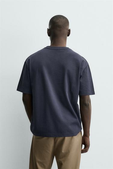 T-SHIRT BASIQUE HEAVYWEIGHT /03 - Bleu de Zara - Image 2