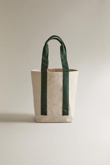 SAC TOTE GOLF - Écru / Vert de Zara - Image 0