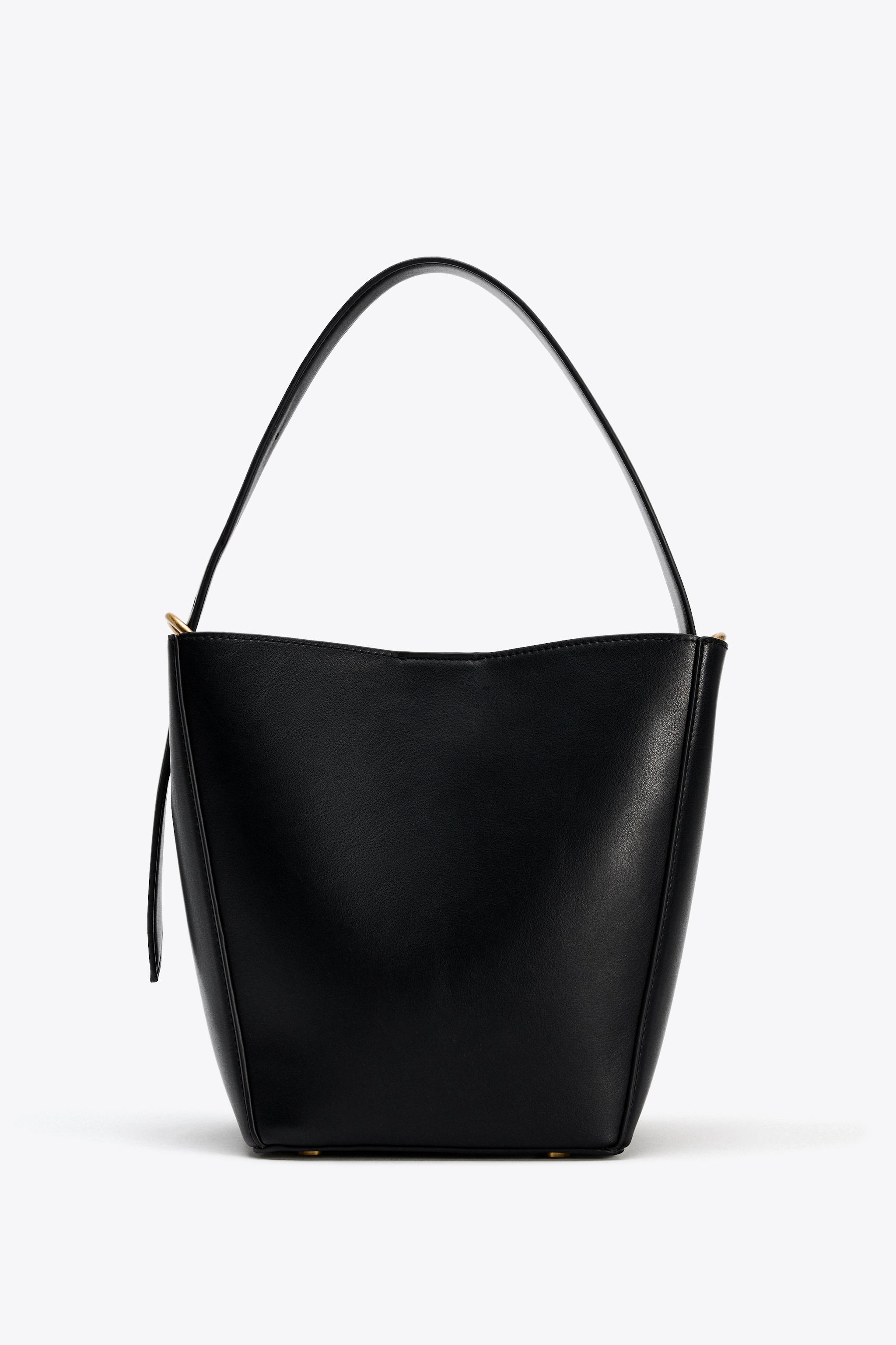 超美品　zara ブラック かごバッグ 編み込みデザイン　レザー ZARA - 【極美品】ZARAブラック かごバッグ 編み込みデザイン