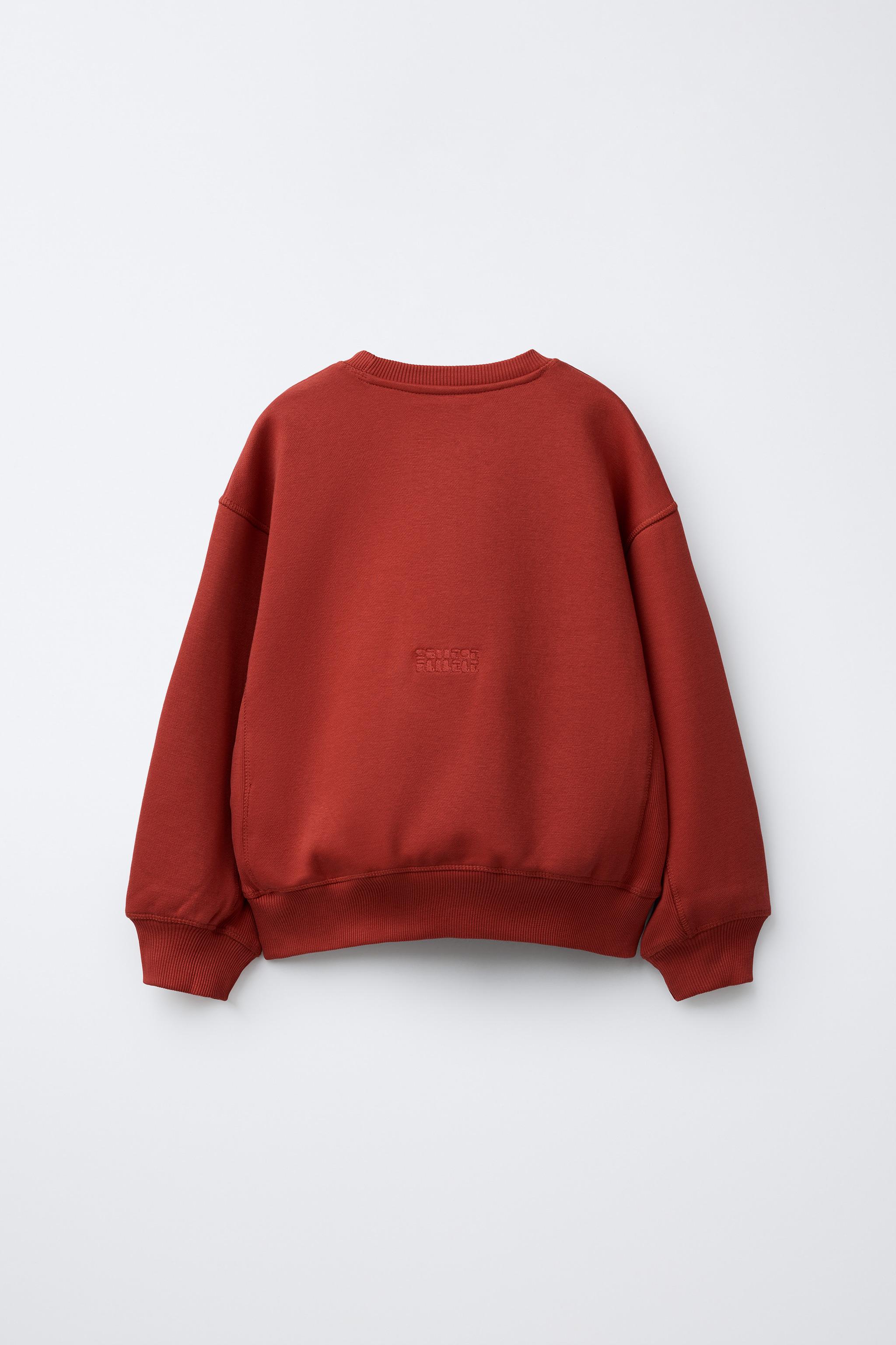 EMBROIDERED SWEATSHIRT AND JOGGER PANTS SET - Red | ZARA Canada