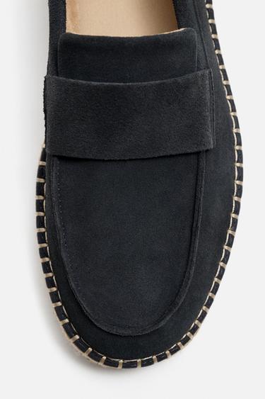 ESPADRILLES MOCASSINS EN CUIR - Bleu de Zara - Image 6