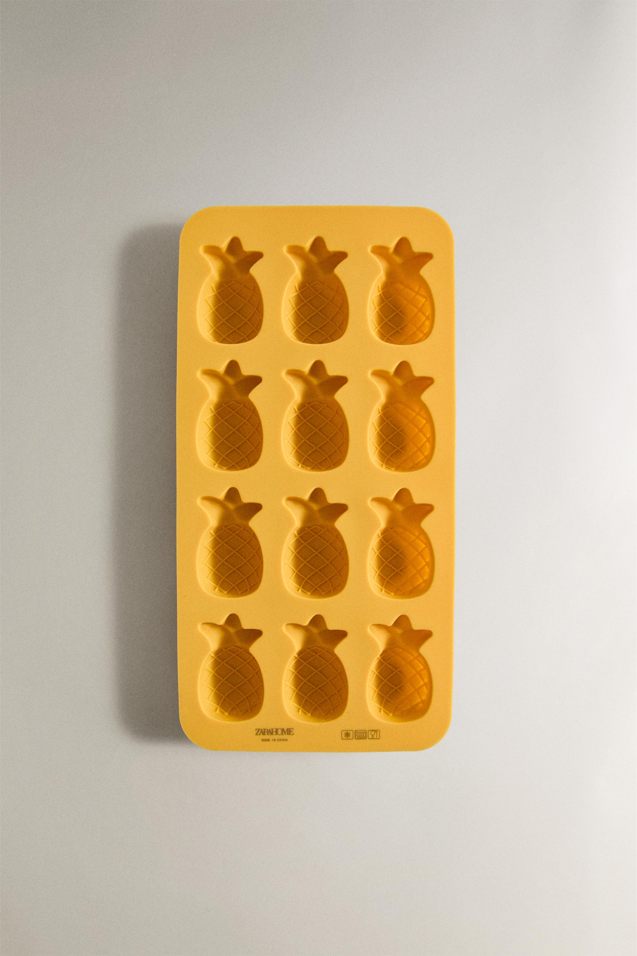 PINE CONE SILICONE ICE TRAY (12 CUBES) — Mid-yellow (alternate view)