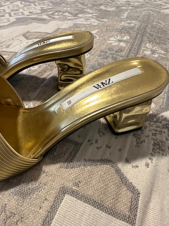 METALLIC HEELED SANDALS - Image 3