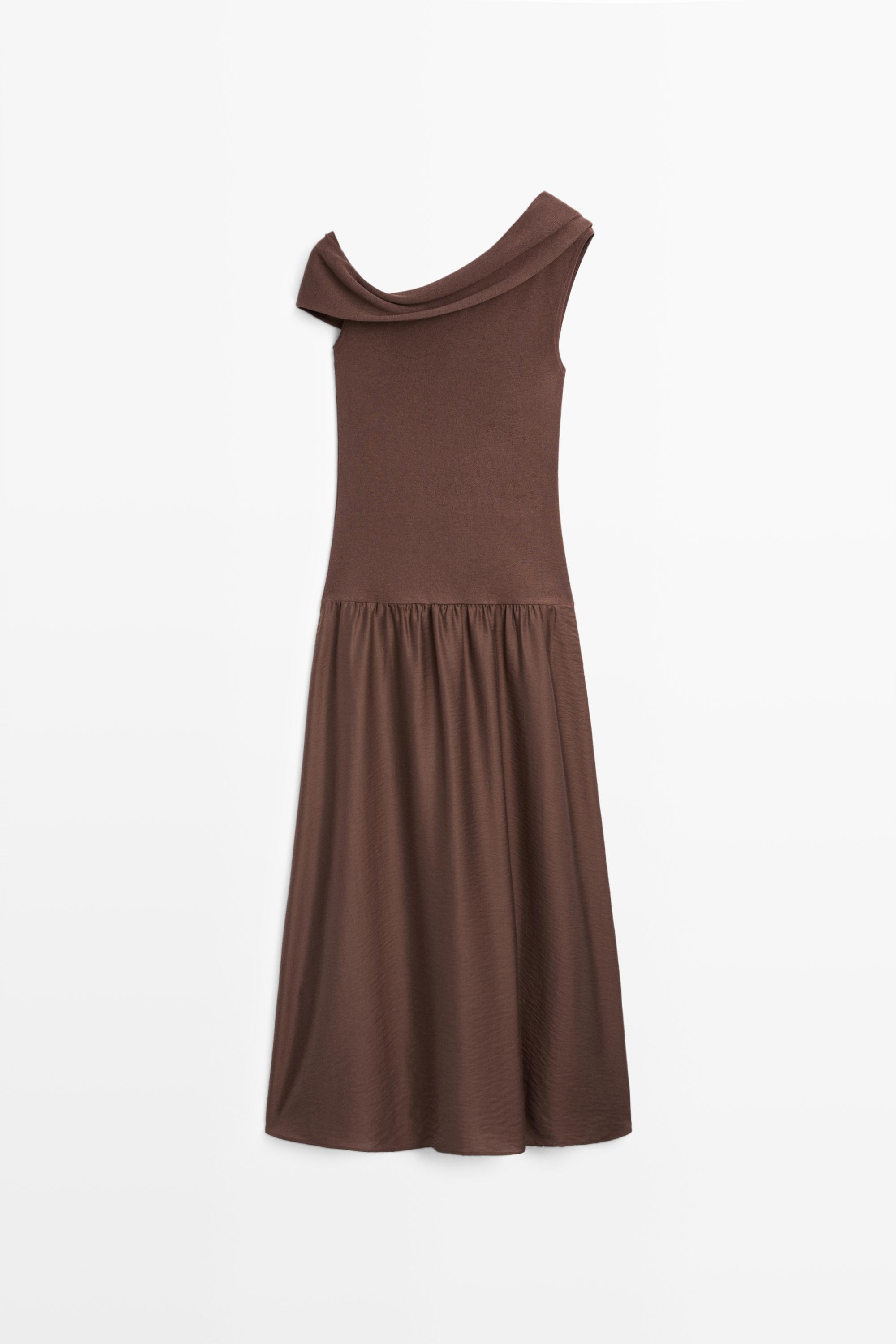 One-shoulder midi dress