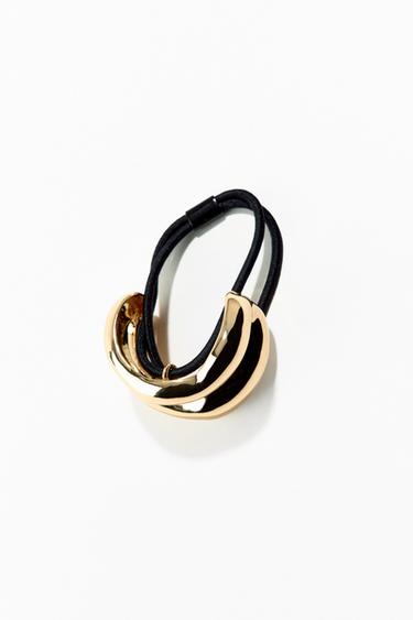 DOUBLE METAL SCRUNCHIE - Golden by Zara