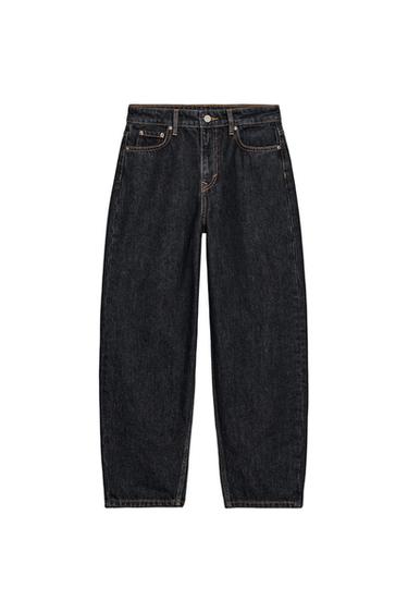 Zara ZW COLLECTION TAPERED MID-RISE JEANS - Blue