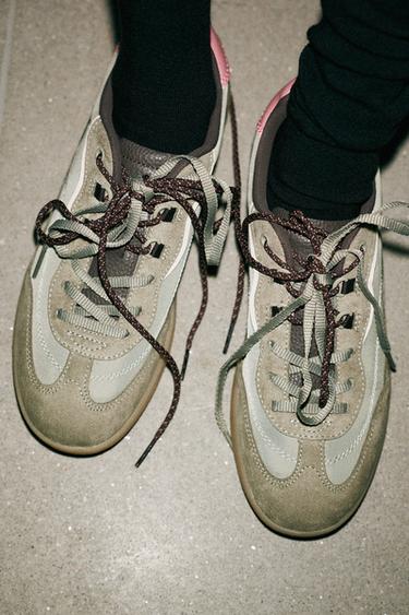 CONTRAST TRAINERS - Khaki Green by Zara