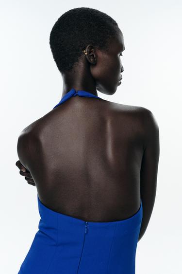ROBE MI-LONGUE TUBE CROISÉE - Bleu roi de Zara - Image 5