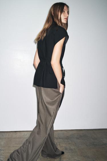 ZW COLLECTION BELTED WAISTCOAT - Black by Zara - Image 3