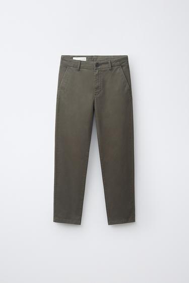 Zara BASIC CHINO PANTS - Khaki