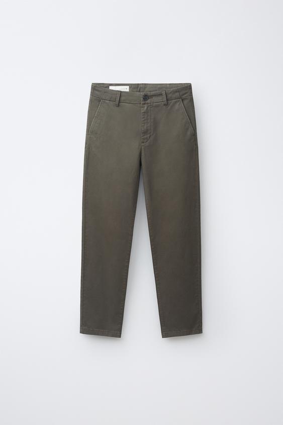 PANTALÓN CHINO BÁSICO - Khaki de Zara - Imagen 0
