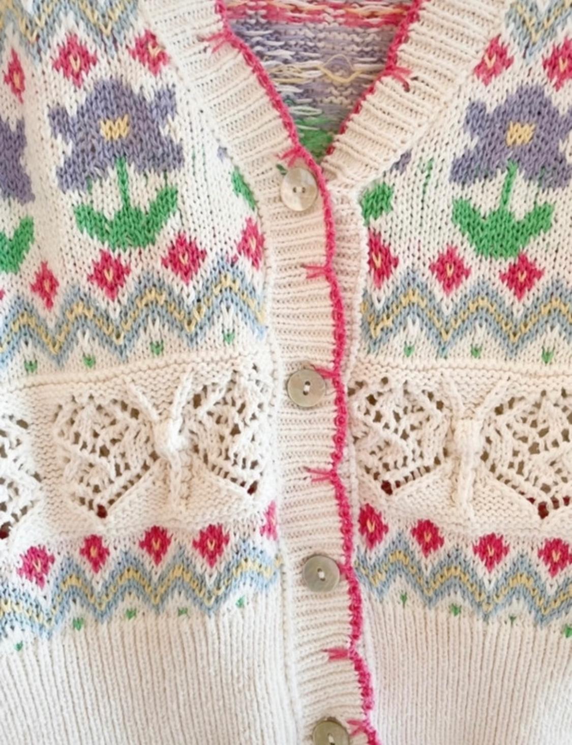 FLORAL JACQUARD KNIT CARDIGAN - Image 2