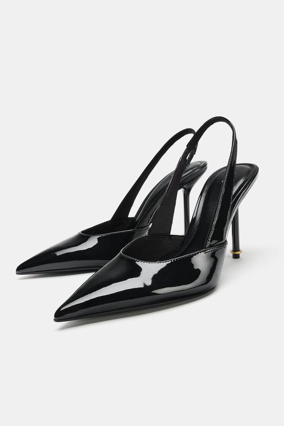 CHAUSSURES À TALONS DÉTAIL MÉTALLIQUE - Noir de Zara - Image 4