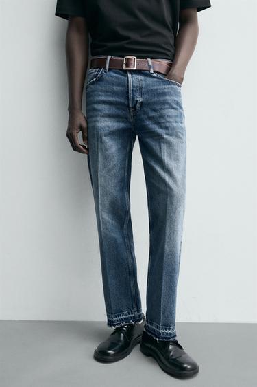 JEANS STRAIGHT FIT - أزرق وسط by Zara