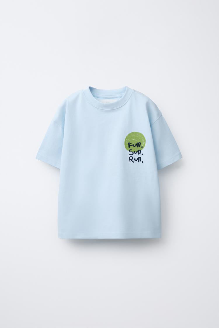 CAMISETA ESTAMPADO Y BORDADO - Celeste | ZARA Estados Unidos de América /  United States, image size:750x1125