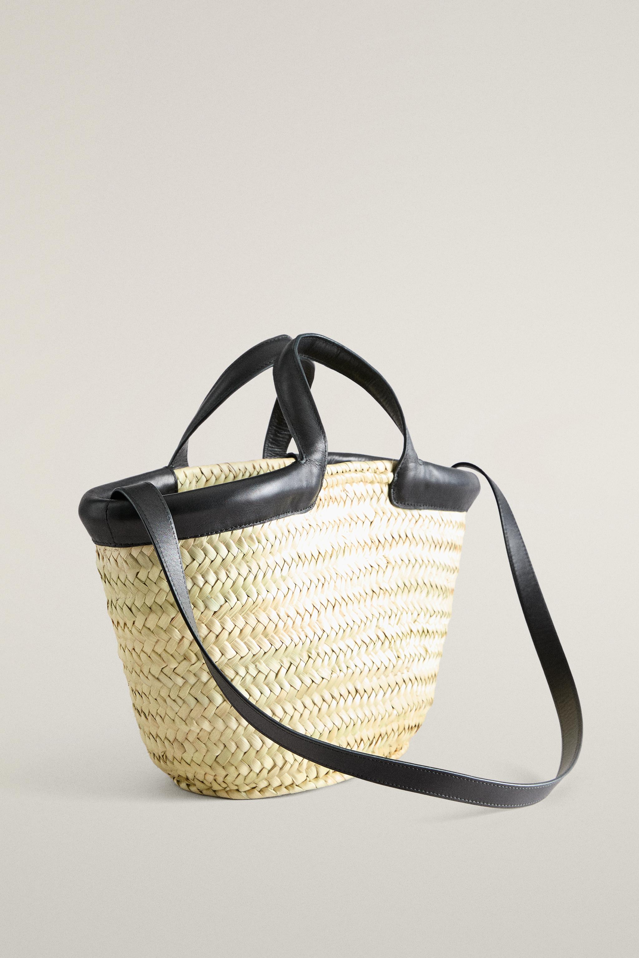 MINI PALM BAG WITH LEATHER, SUEDE & STEM
