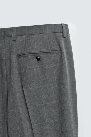 CHECK SUIT TROUSERS - Grey marl by Zara - Image 8