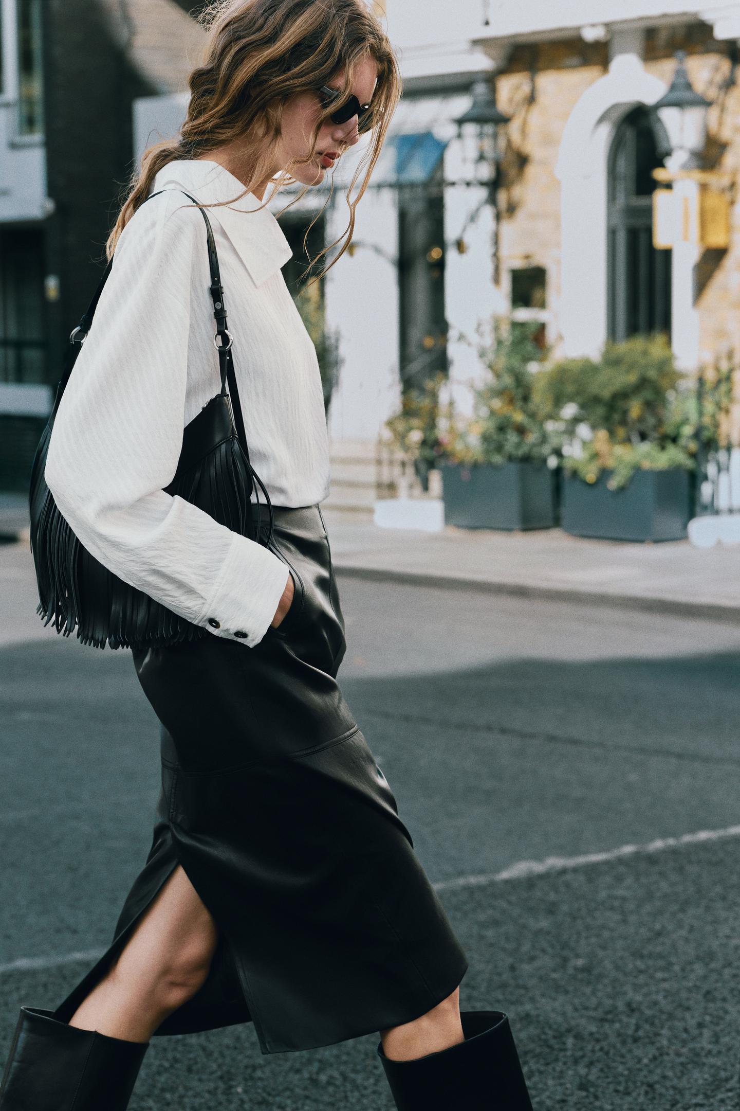 Женская рубашка Zara Striped Wrap, цвет: Белый — фото 4