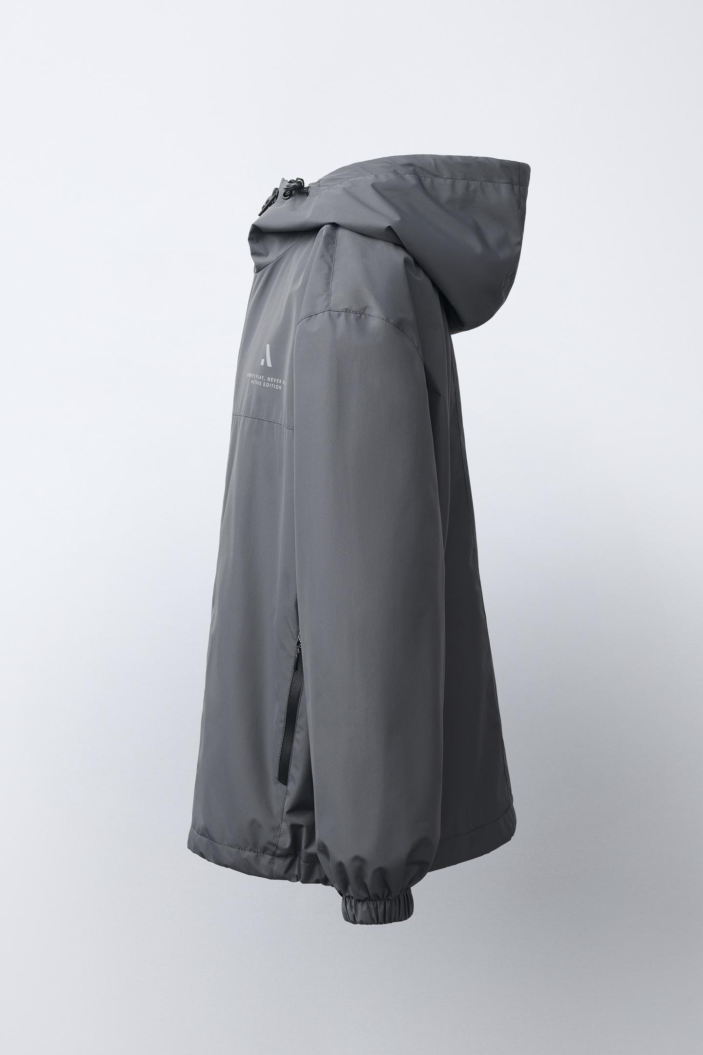 Детская куртка Zara Lightweight Water-Repellent, цвет: Антрацитовый серый — фото 4