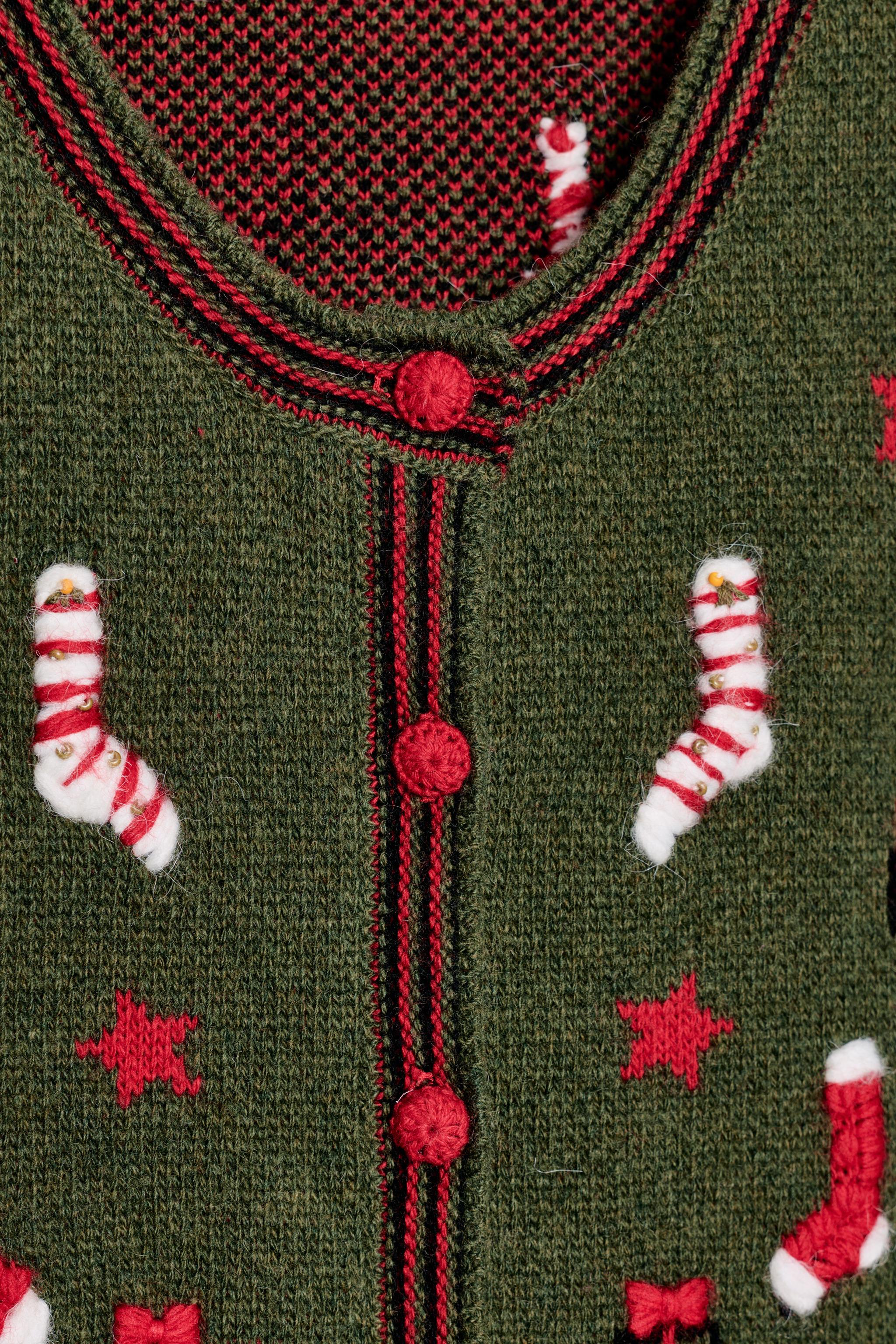 EMBROIDERED CHRISTMAS KNIT VEST
