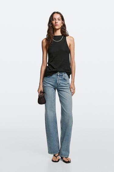 Zara Mid-waist wide-leg jeans - Aquamarine - Image 0
